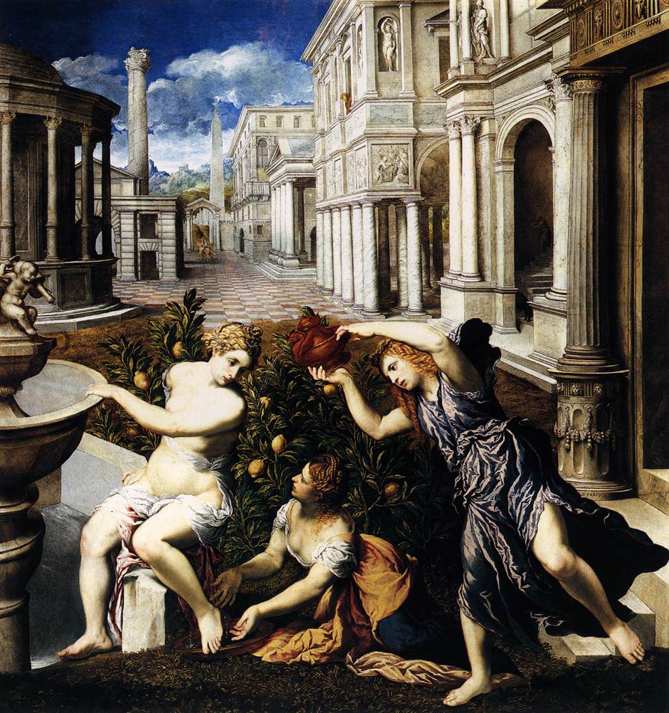 Bathsheba Bathing, vintage artwork by Paris Bordone, A3 (16x12") Poster Print