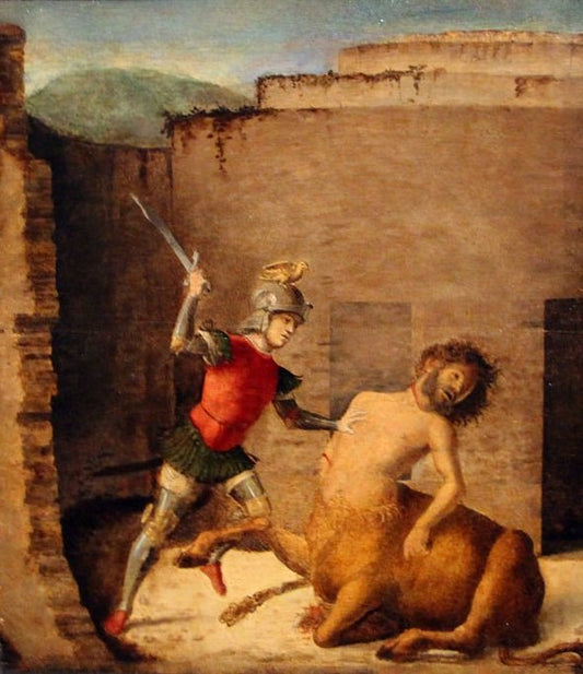 Battle of the Minotaur, vintage artwork by Cima da Conegliano, A3 (16x12") Poster Print