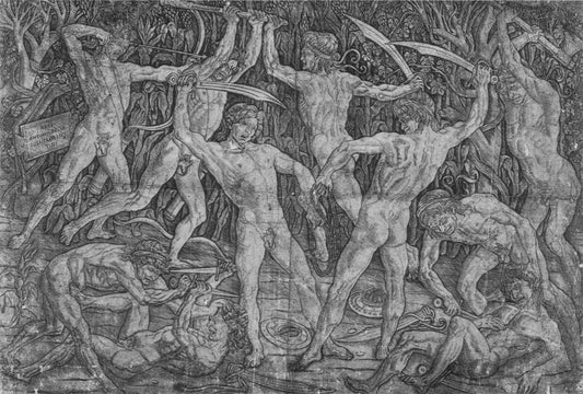 Battle of the Naked Men, vintage artwork by Antonio del Pollaiuolo, A3 (16x12") Poster Print