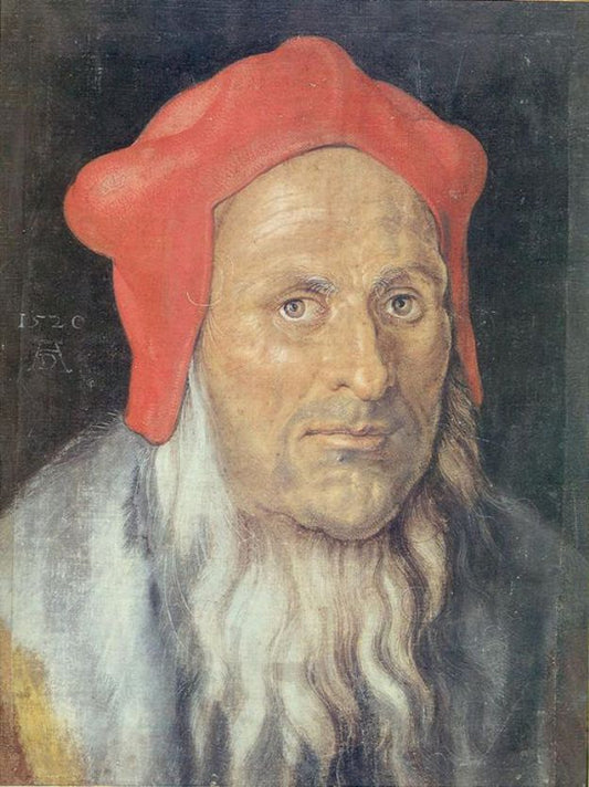 Bearded Man in a Red Cap, vintage artwork by Albrecht Dürer, A3 (16x12") Poster Print