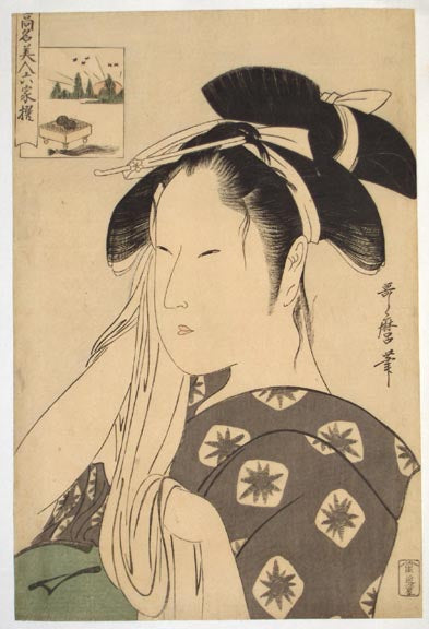 beauties108, historic, vintage ukiyo-e Japan artwork,12x8"(A4) Poster Print