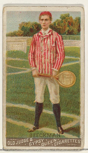 :Beekman Lawn Tennis from the Goodwin Champion series for Old Judge and Gypsy Queen Cigarettes 1888, vintage artwork, 16x12"(A3) Poster Print