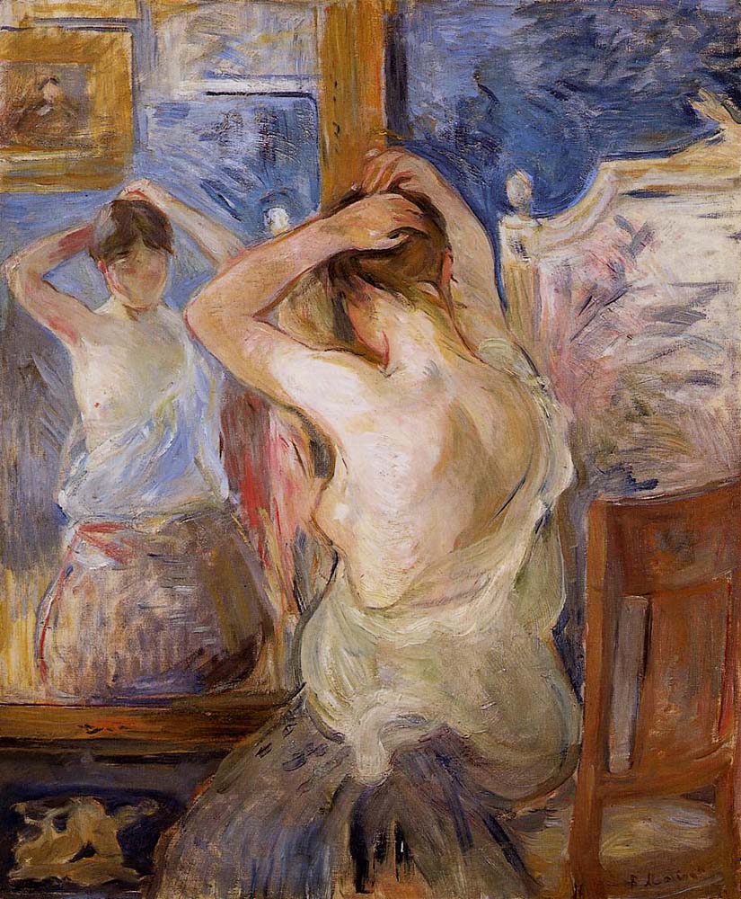 Before the Mirror - 1891 - by Berthe Morisot, vintage art, modern poster print