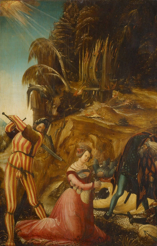 Beheading of Saint Catherine, vintage artwork by Albrecht Altdorfer, A3 (16x12") Poster Print