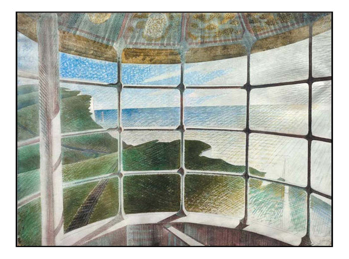 Belle Tout Lighthouse Beachy Headby Eric Ravilious, vintage art, A3 (16x12
