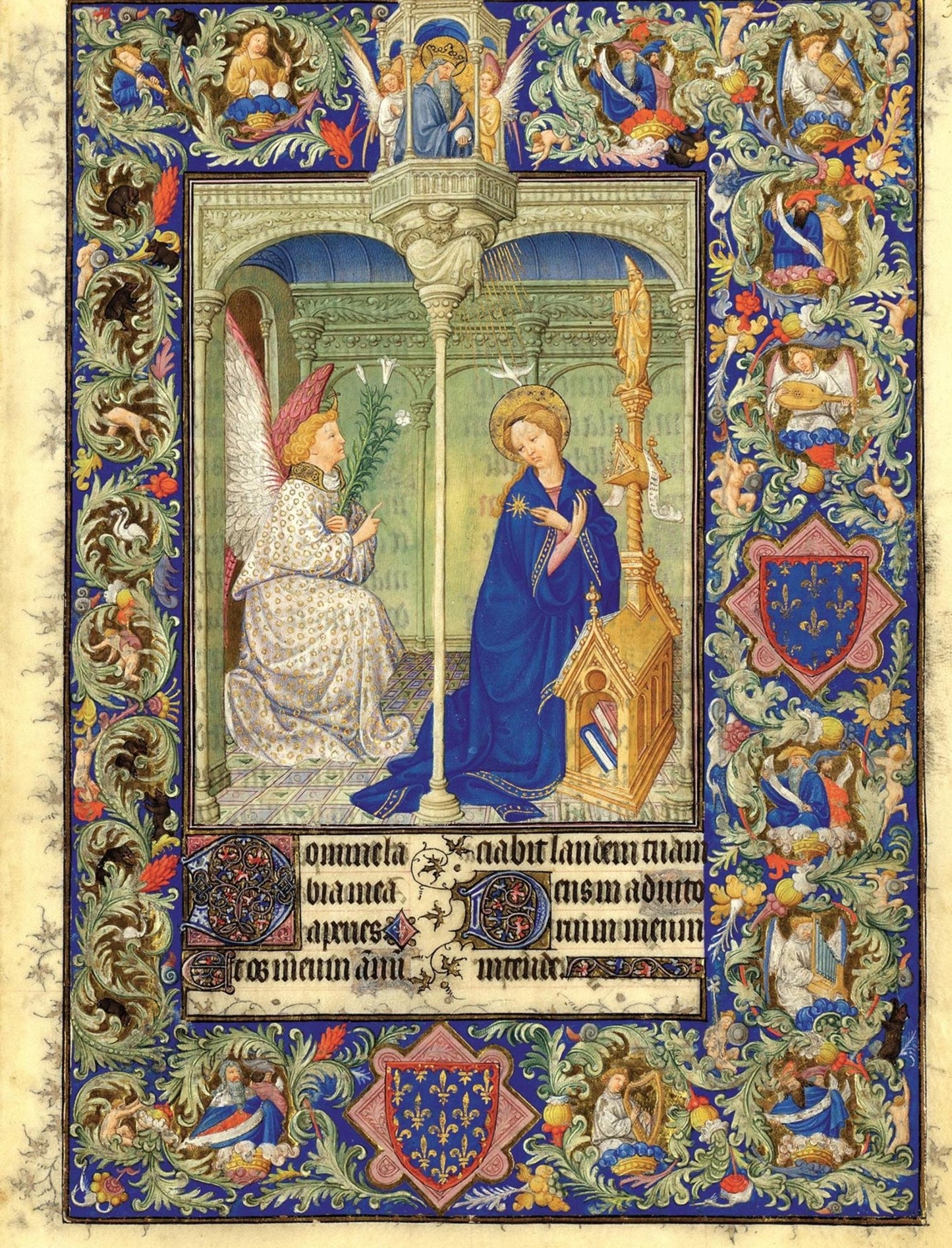 Belles Heurs du Duc de Berry ~ Annunciation, vintage artwork by Limbourg brothers, A3 (16x12") Poster Print