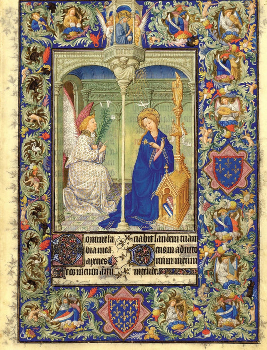 Belles Heurs du Duc de Berry ~ Annunciation, vintage artwork by Limbourg brothers, A3 (16x12") Poster Print