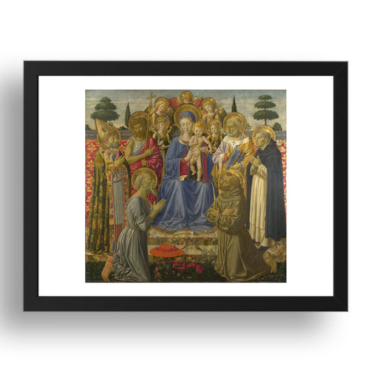 Benozzo Gozzoli: The Virgin and Child Enthroned among Angels and Saints, Poster in 17x13"(A3) Frame