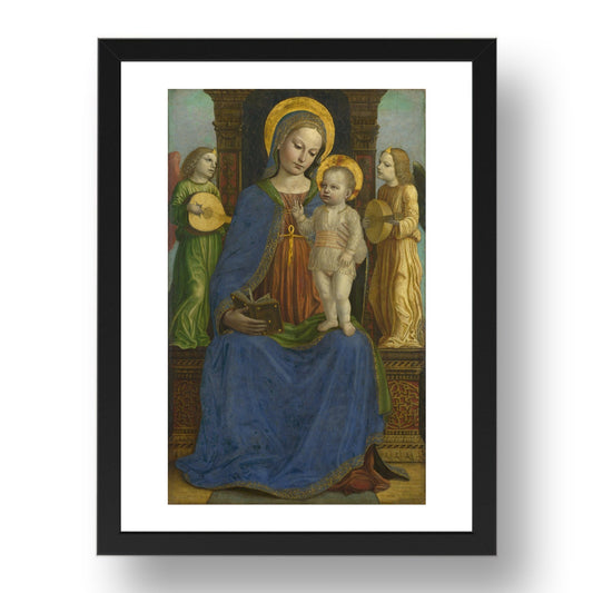 Bernardino Bergognone: The Virgin and Child with Two Angels, Poster in 17x13"(A3) Frame