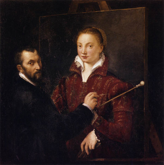 Bernardino Campi painting Sofonisba, vintage artwork by Sofonisba Anguissola, A3 (16x12") Poster Print