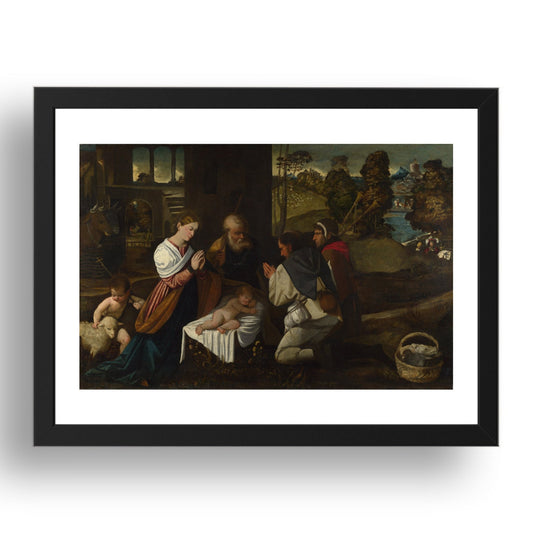 Bernardino da Asola: The Adoration of the Shepherds, Poster in 17x13"(A3) Frame