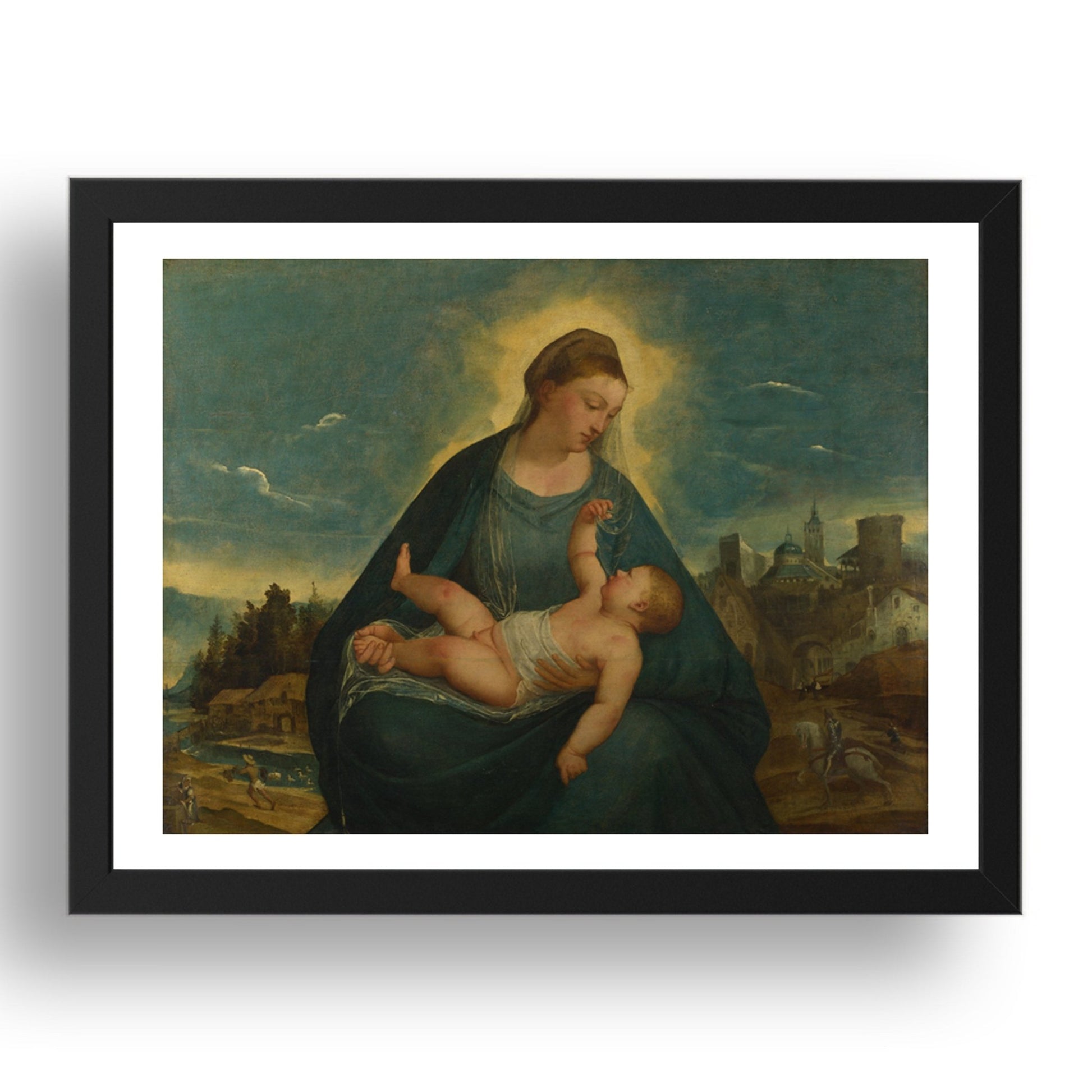 Bernardino da Asola: The Madonna and Child, Poster in 17x13"(A3) Frame