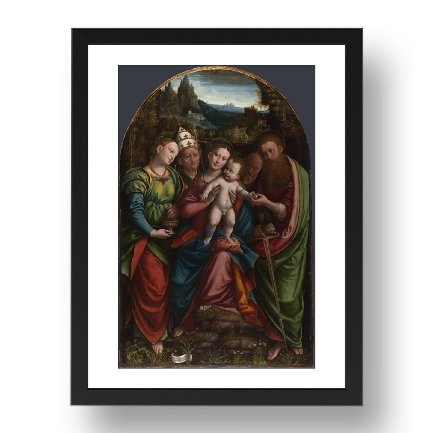 Bernardino Lanino: The Madonna and Child with Saints, Poster in 17x13"(A3) Frame