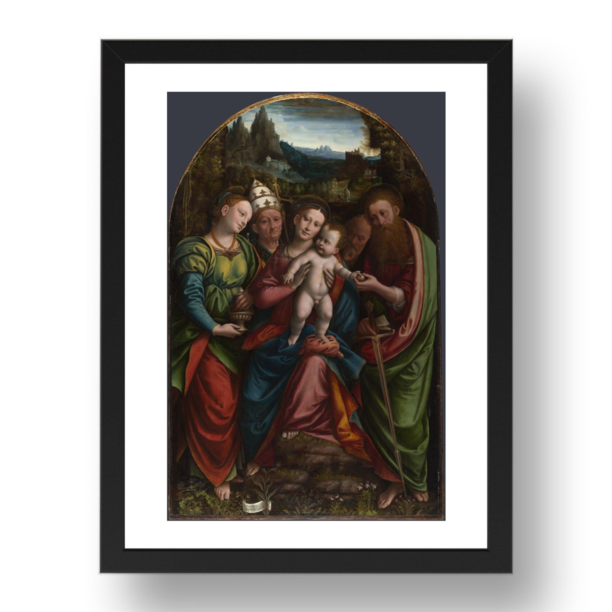 Bernardino Lanino: The Madonna and Child with Saints, Poster in 17x13"(A3) Frame