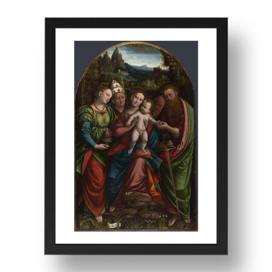 Bernardino Lanino: The Madonna and Child with Saints, Poster in 17x13"(A3) Frame