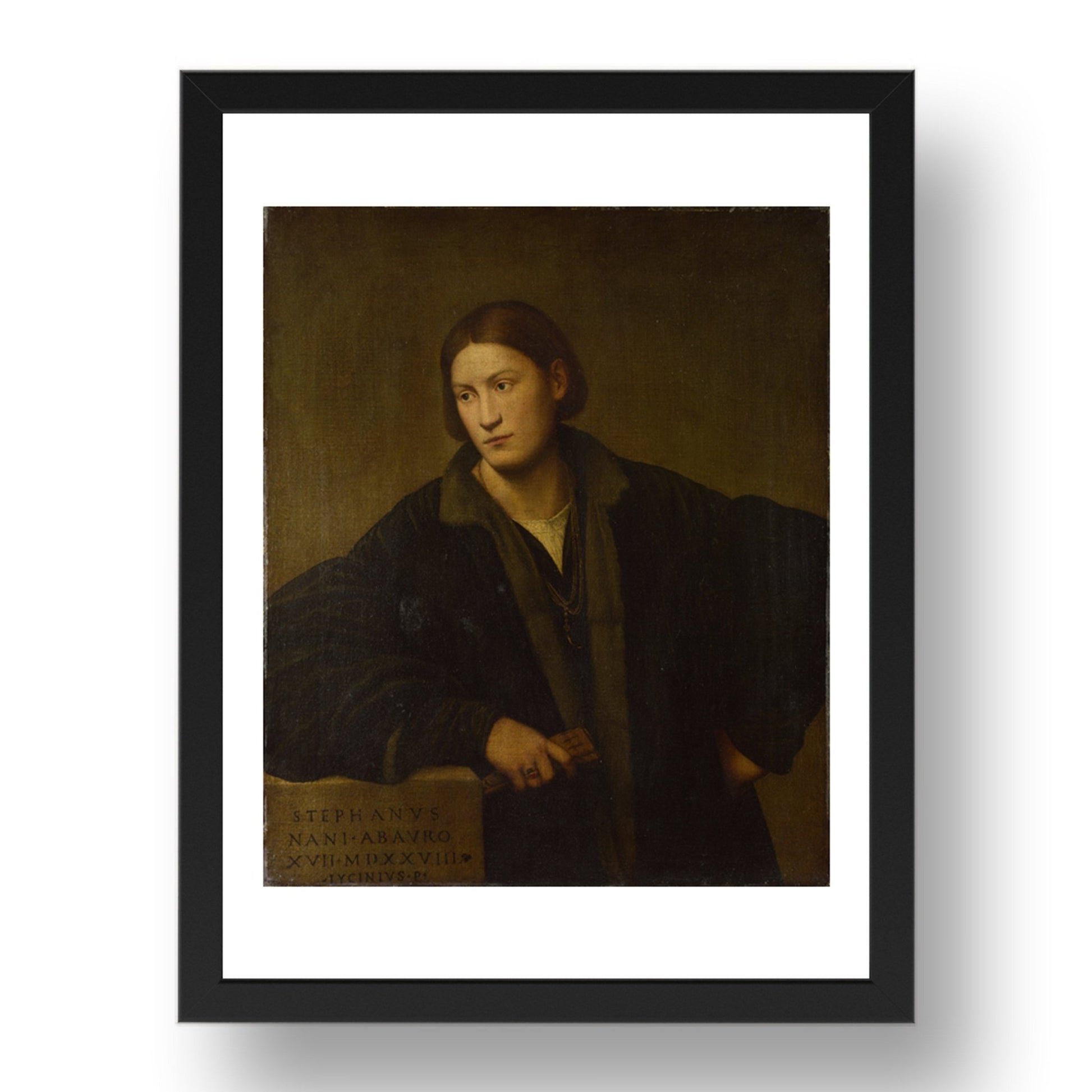 Bernardino Licinio: Portrait of Stefano Nani, Poster in 17x13"(A3) Frame