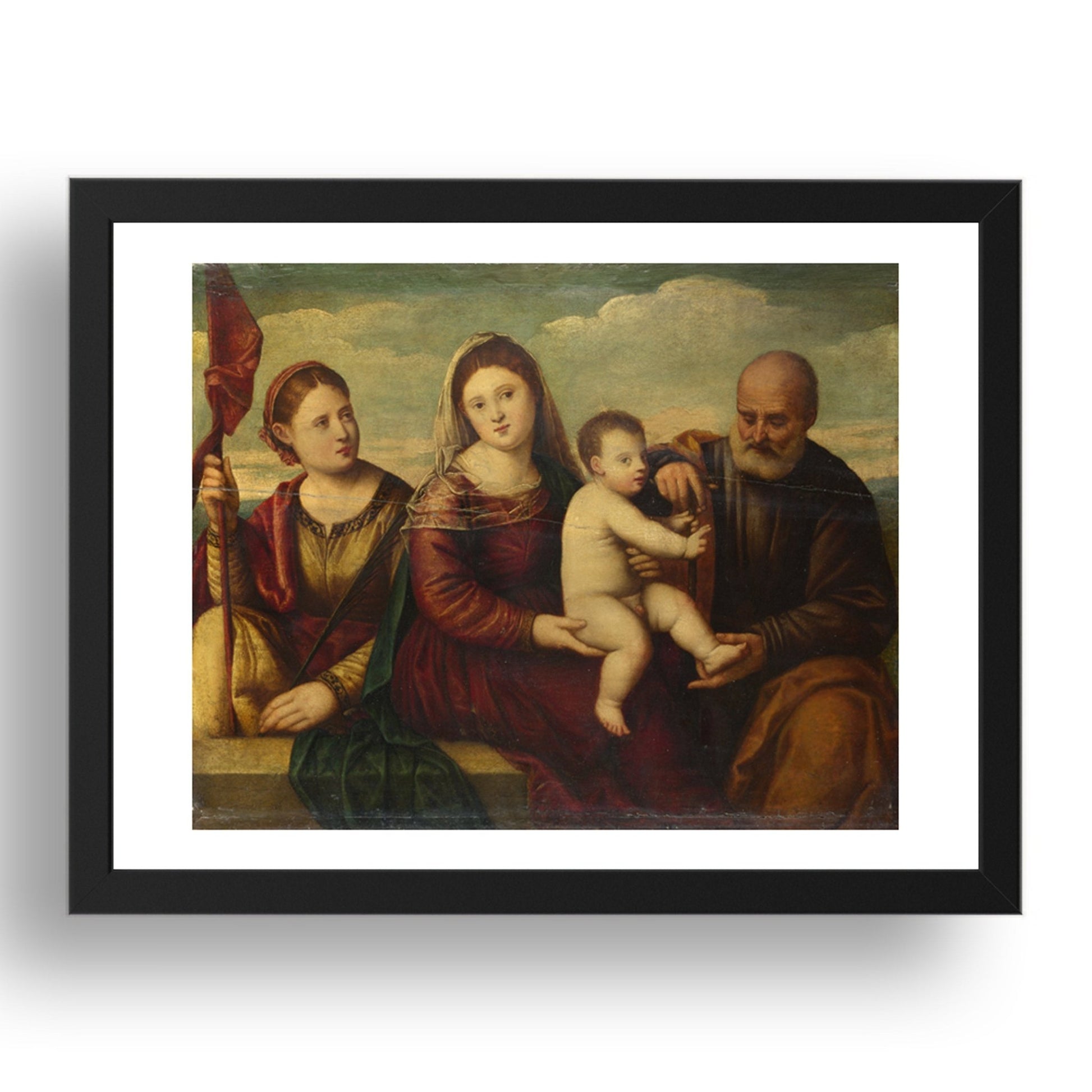 Bernardino Licinio: The Madonna and Child with Saints, Poster in 17x13"(A3) Frame