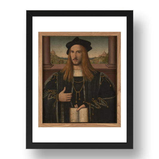 Bernardino Loschi: Portrait of Alberto Pio, Poster in 17x13"(A3) Frame
