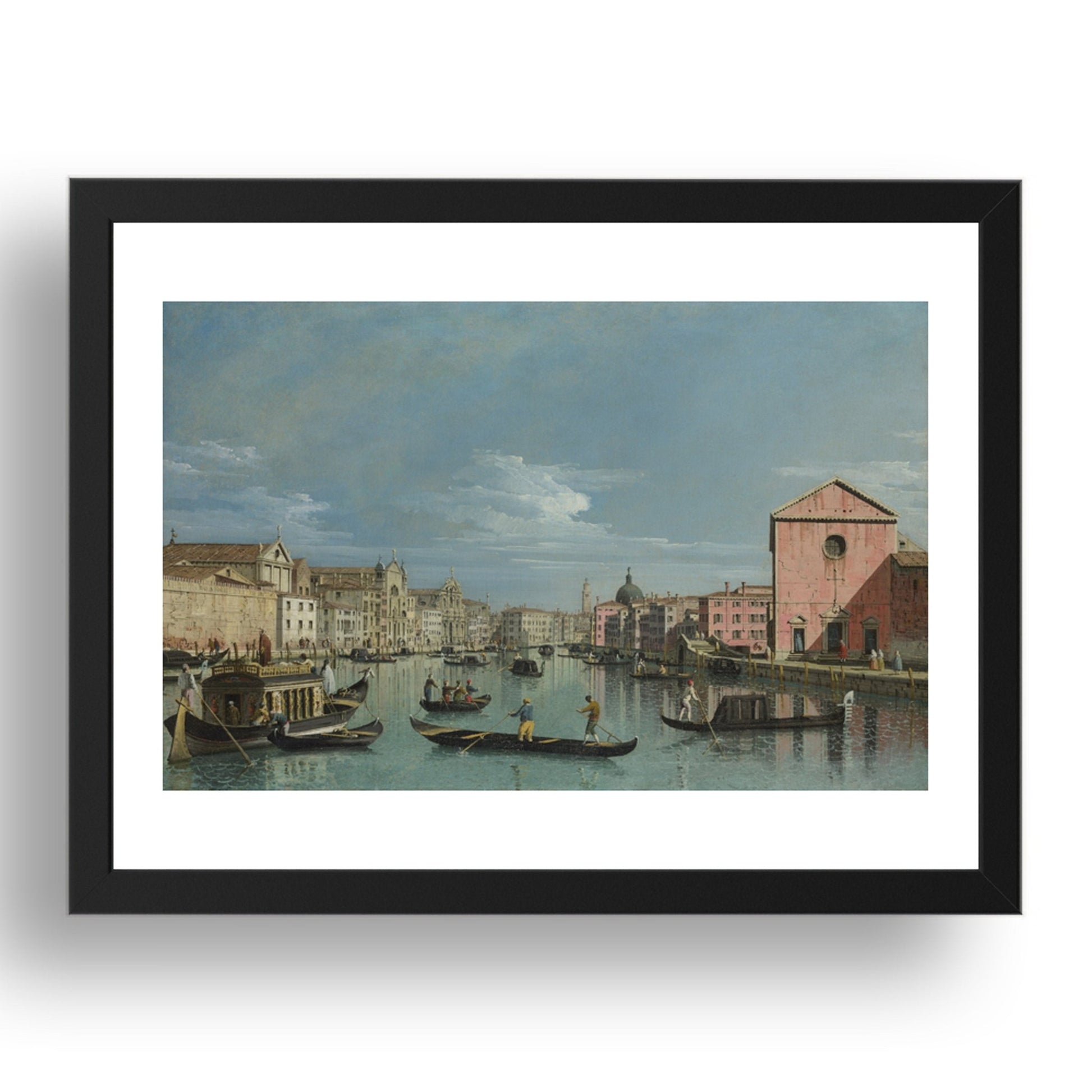 Bernardo Bellotto: Venice: The Grand Canal facing Santa Croce, Poster in 17x13"(A3) Frame