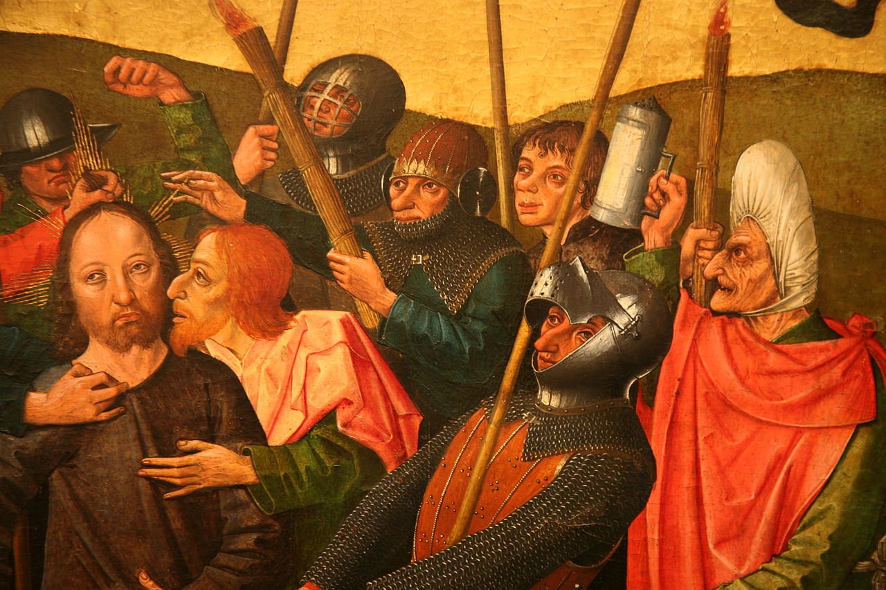 Betrayal of Christ, vintage artwork by Caspar Isenmann, A3 (16x12") Poster Print