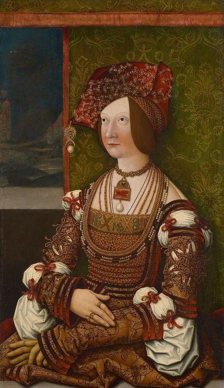 Bianca Maria Sforza, vintage artwork by Bernhard Strigel, A3 (16x12") Poster Print
