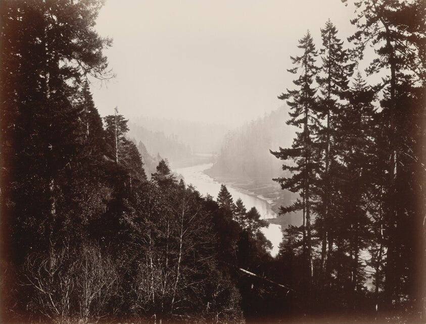 Big River, from the Rancherie, Mendocino, California by  Carleton Watkins, 23x16"( A2 size ) Poster Print