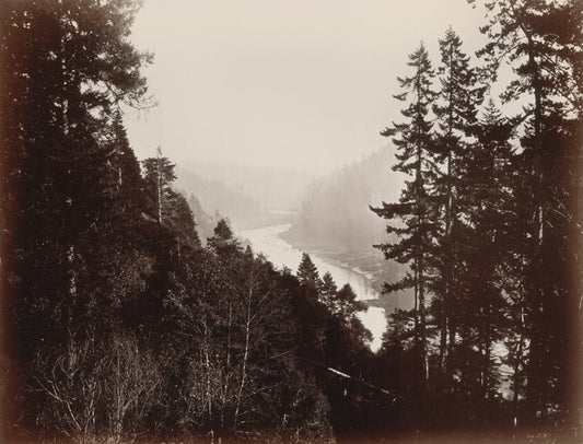 Big River, from the Rancherie, Mendocino, California by  Carleton Watkins, 23x16"( A2 size ) Poster Print