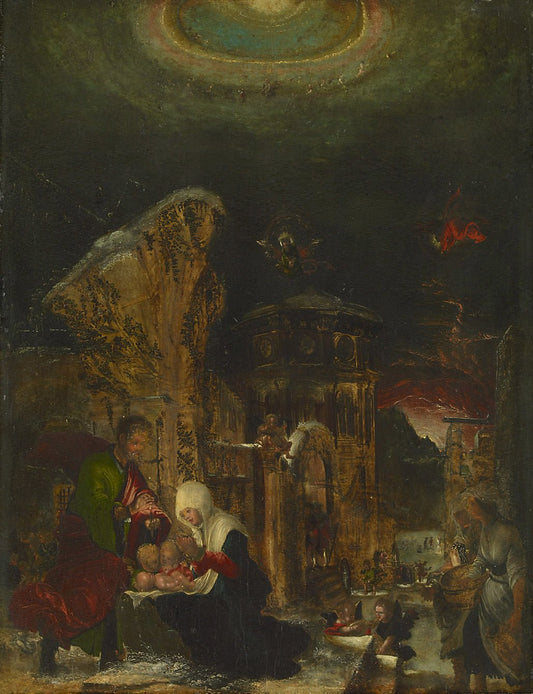 Birth of Christ, vintage artwork by Albrecht Altdorfer, A3 (16x12") Poster Print
