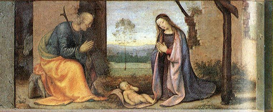 Birth of Christ, vintage artwork by Mariotto Albertinelli, A3 (16x12") Poster Print