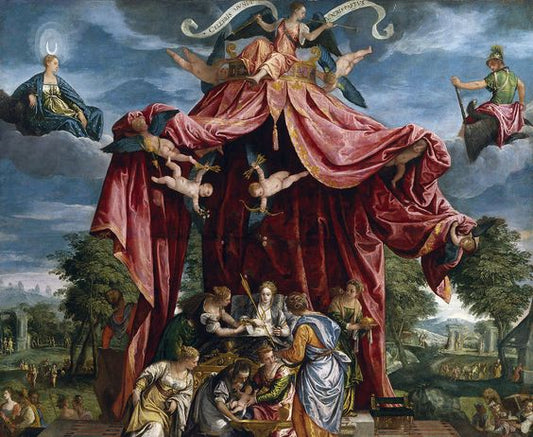 Birth of Ferdinand, Prince of Asturias, vintage artwork by Parrasio Micheli, A3 (16x12") Poster Print
