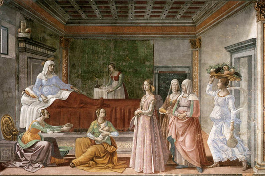 Birth of Saint John the Baptist (Cappella Tornabuoni), vintage artwork by Domenico Ghirlandaio, A3 (16x12") Poster Print