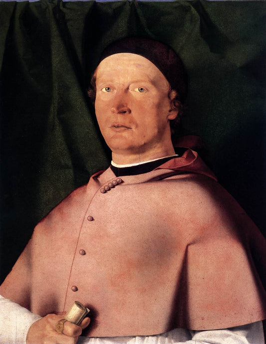 Bishop Bernardo de' Rossi, vintage artwork by Lorenzo Lotto, A3 (16x12") Poster Print