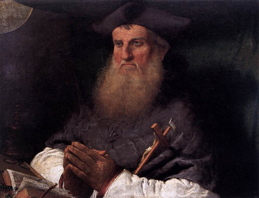 Bishop Tommaso Negri, vintage artwork by Lorenzo Lotto, A3 (16x12") Poster Print
