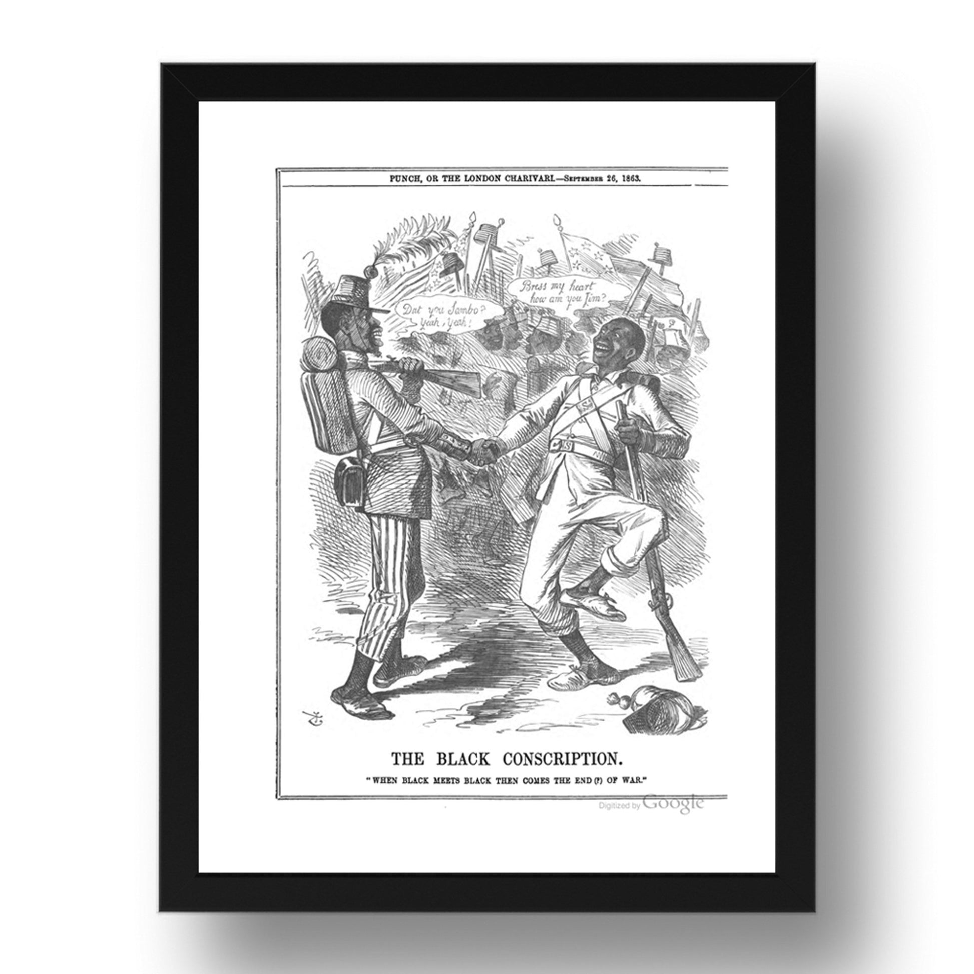 blackconscription, vintage historic poster in 17x13"(A3) Frame