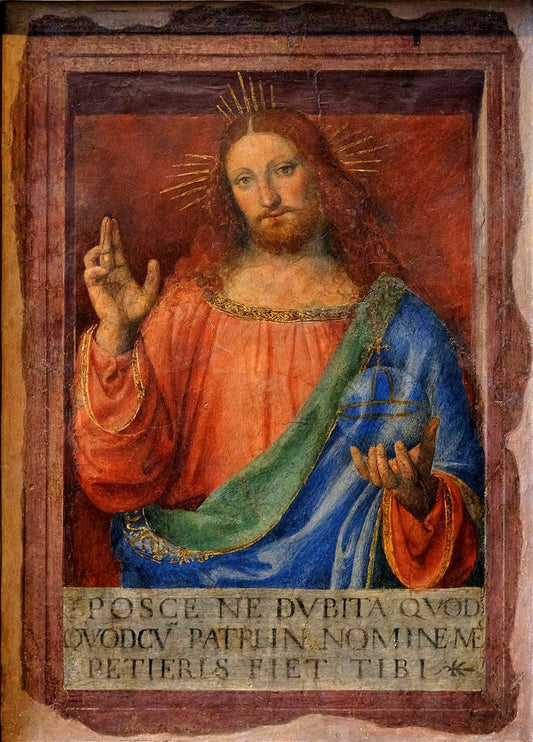 Blessing Christ, vintage artwork by Bernardino Luini, A3 (16x12") Poster Print