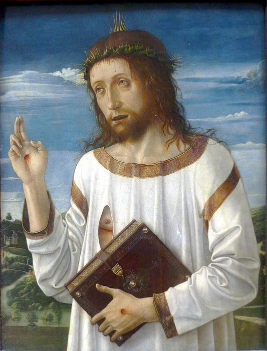 Blessing Christ, vintage artwork by Giovanni Bellini, A3 (16x12") Poster Print