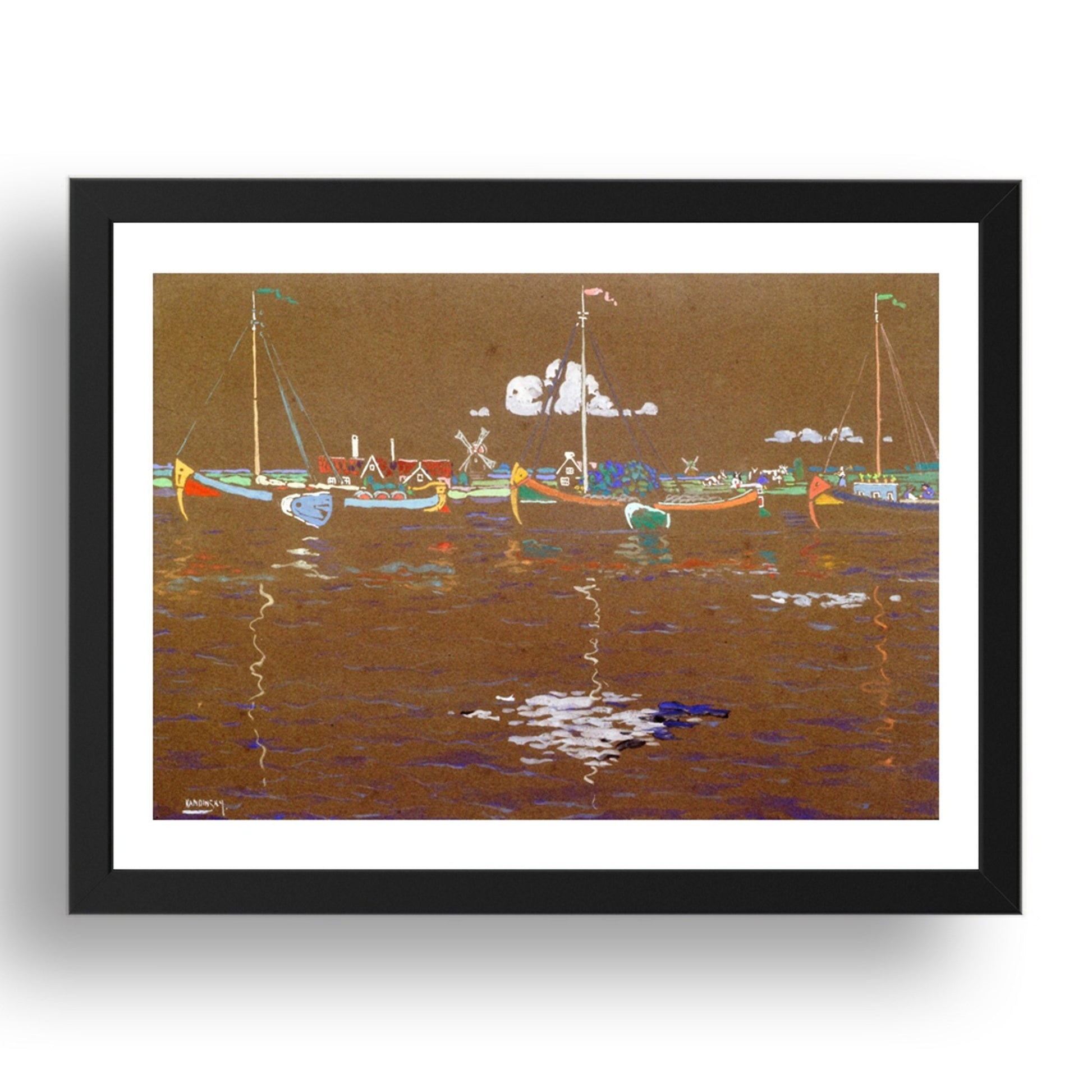 Boats 1904 by Wassily Kandinsky, 17x13" Frame