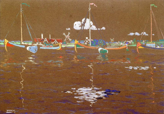 Boats - 1904 by Wassily Kandinsky, 23x16"( A2 size ) Poster Print