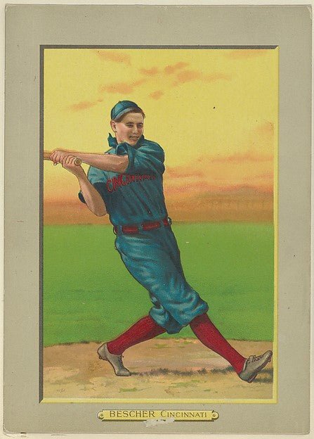 :Bob Bescher Outfielder Cincinnati Reds  from Turkey Red Cab-16x12"(A3) Poster