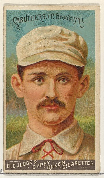 :Bob Caruthers Pitcher Brooklyn from the Goodwin Champion series for Old Judge and Gypsy Queen Cigarettes 1888, vintage artwork, 16x12"(A3) Poster Print