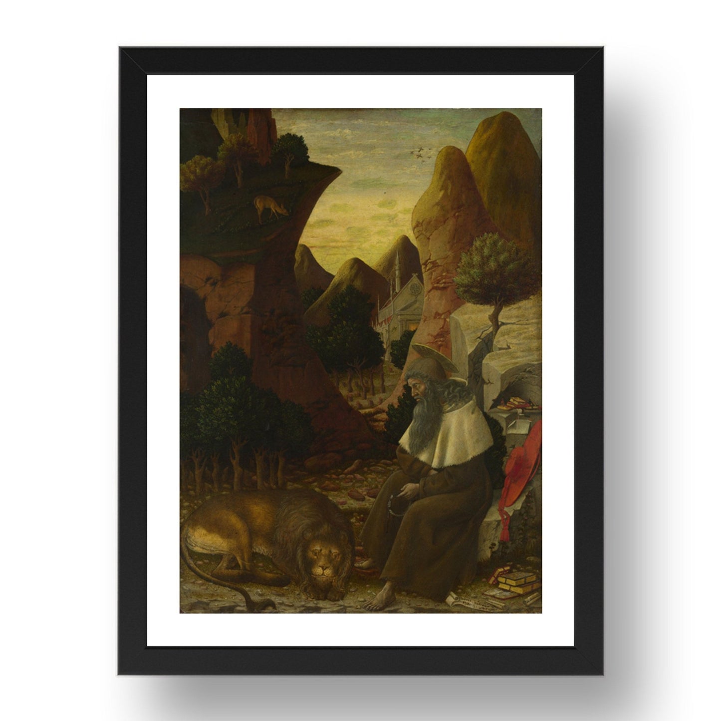 Bono da Ferrara: Saint Jerome in a Landscape, Poster in 17x13"(A3) Frame