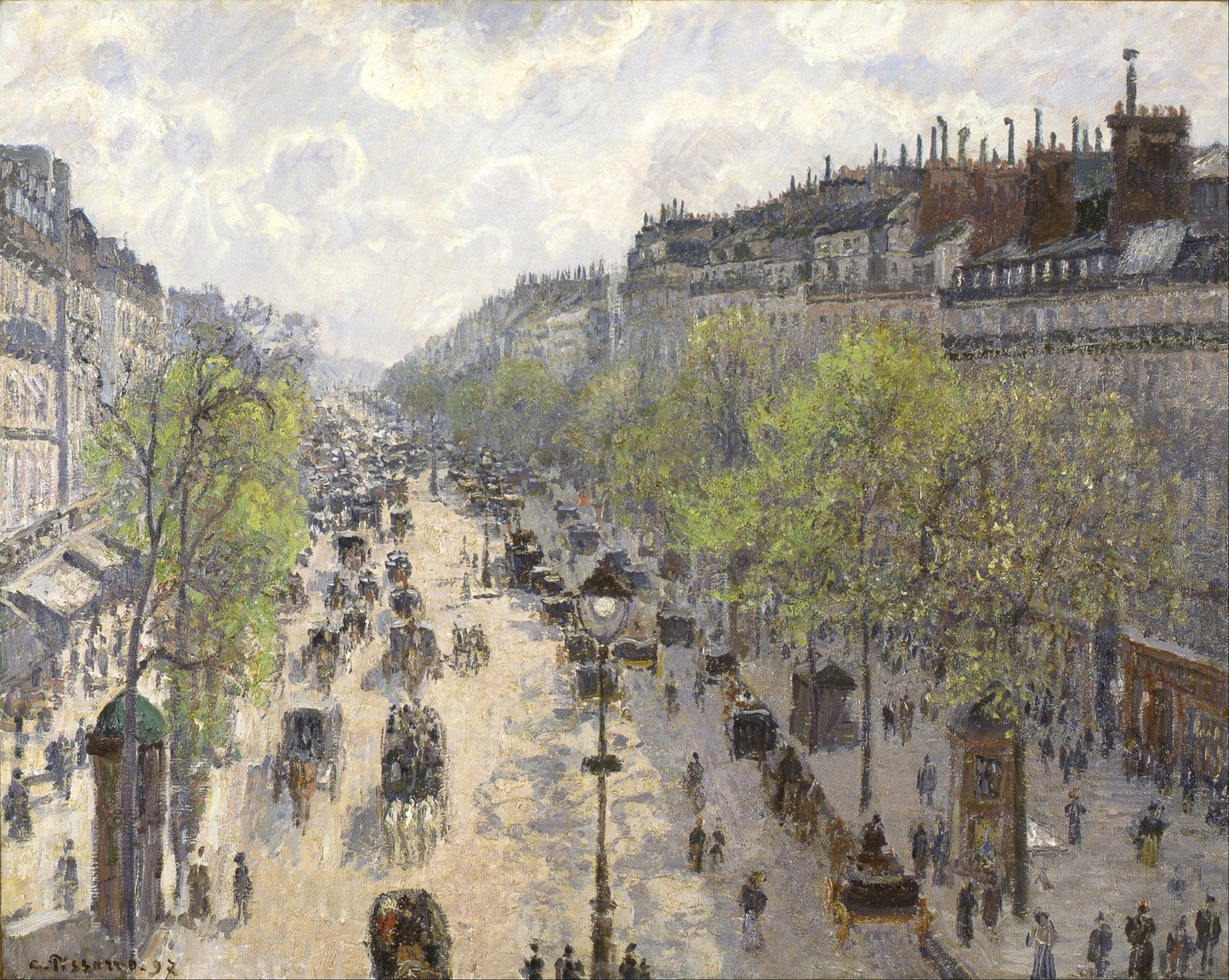 Boulevard Montmartre by Camille Pissarro, vintage art, modern poster print