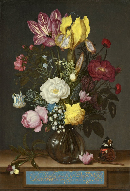 Bouquet of Flowers in a Glass Vase, vintage artwork by Ambrosius Bosschaert (I), A3 (16x12") Poster Print