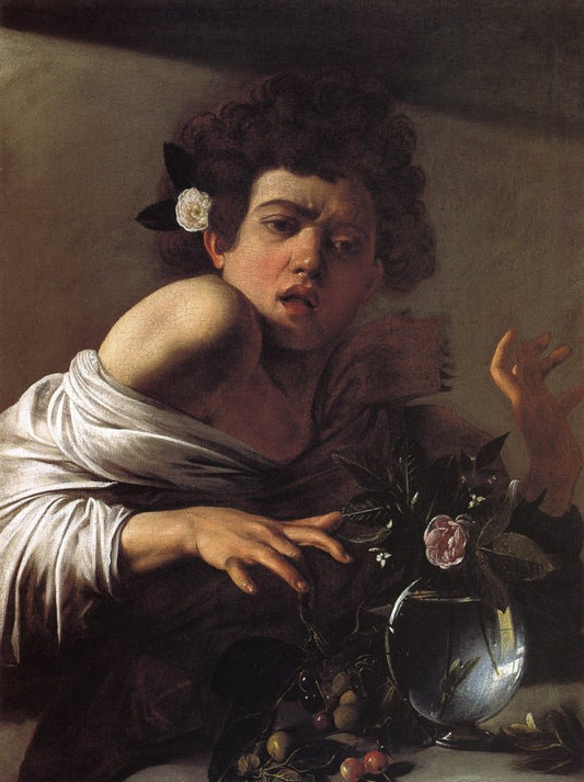 Boy Bitten by  a Lizard, vintage artwork by Caravaggio, A3 (16x12") Poster Print