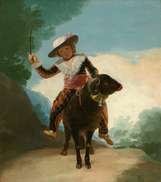 Boy on a Ram by  Francisco Jose de Goya y Lucientes, 23x16"( A2 size ) Poster Print