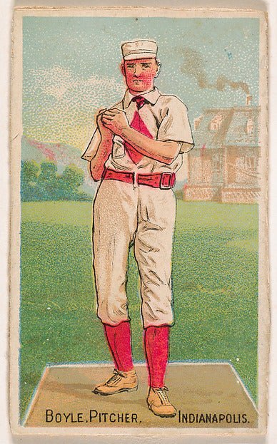:Boyle Pitcher Indianapolis from the "Gold Coin" Tobacco Issue 1887, vintage artwork, 16x12"(A3) Poster Print
