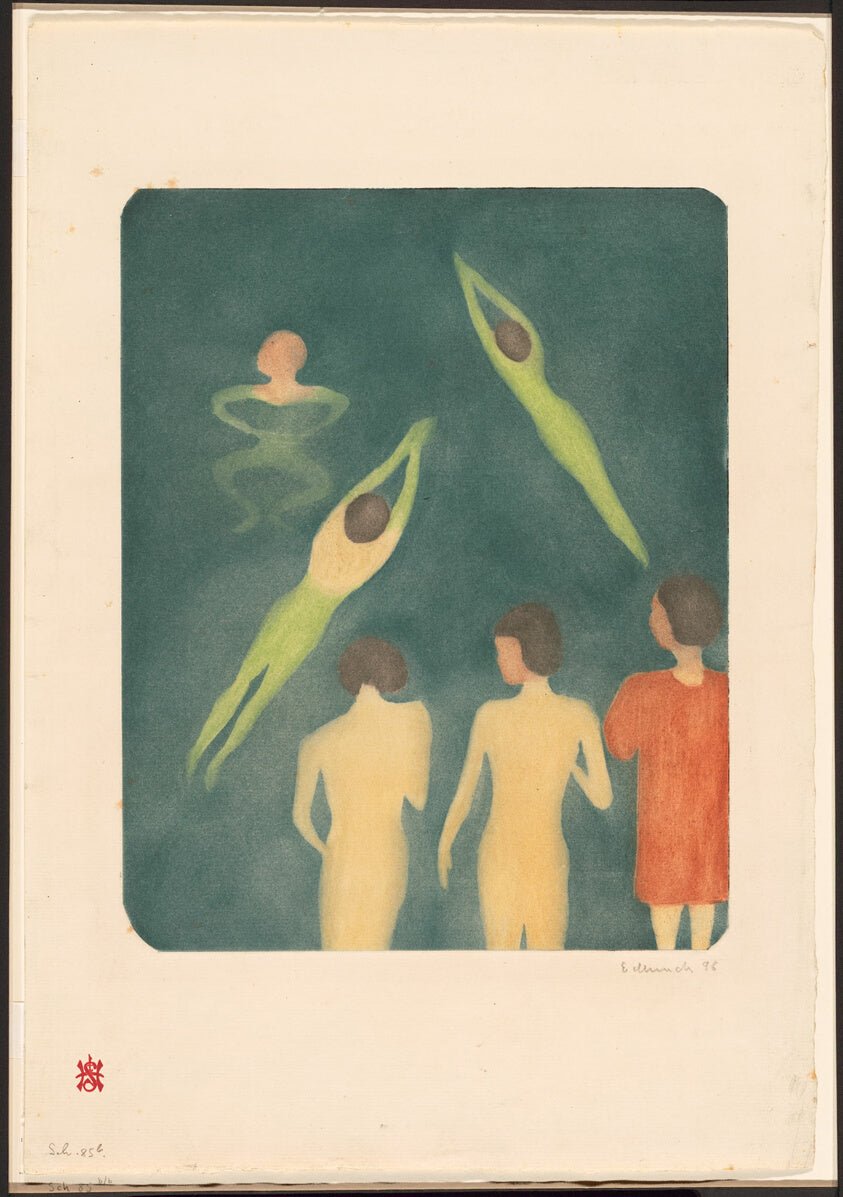 Boys Bathing by  Edvard Munch (Norwegian, 1863-1944), 23x16"( A2 size) Poster Print