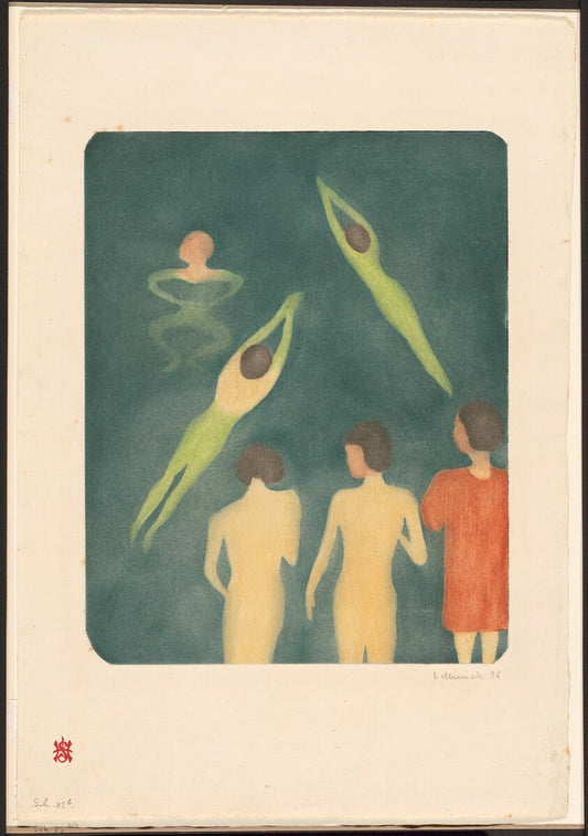 Boys Bathing by  Edvard Munch (Norwegian, 1863-1944), 23x16"( A2 size) Poster Print