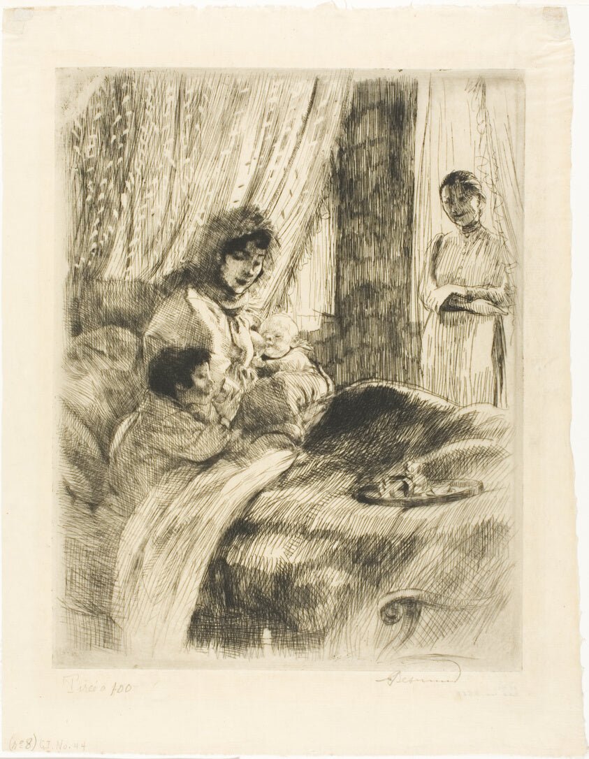 Breakfast, plate four from Woman by  Albert Besnard, 23x16"( A2 size) Poster Print