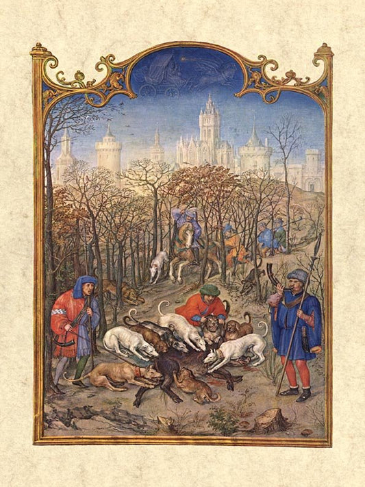 Breviarium Grimani-Dezember, vintage artwork by Simon Bening, A3 (16x12") Poster Print